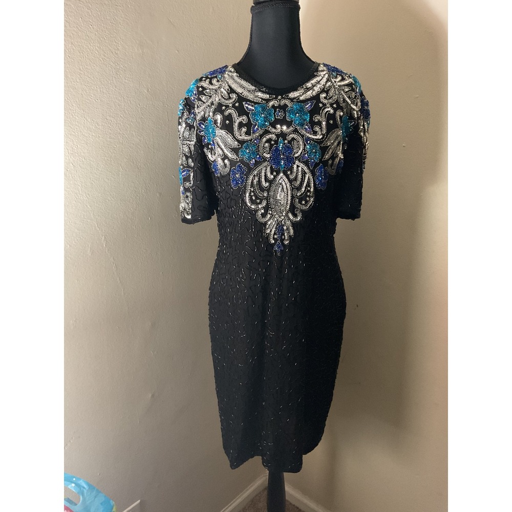 Scala Beaded Vintage Cocktail Dress Party Evening Special Occasion Dress